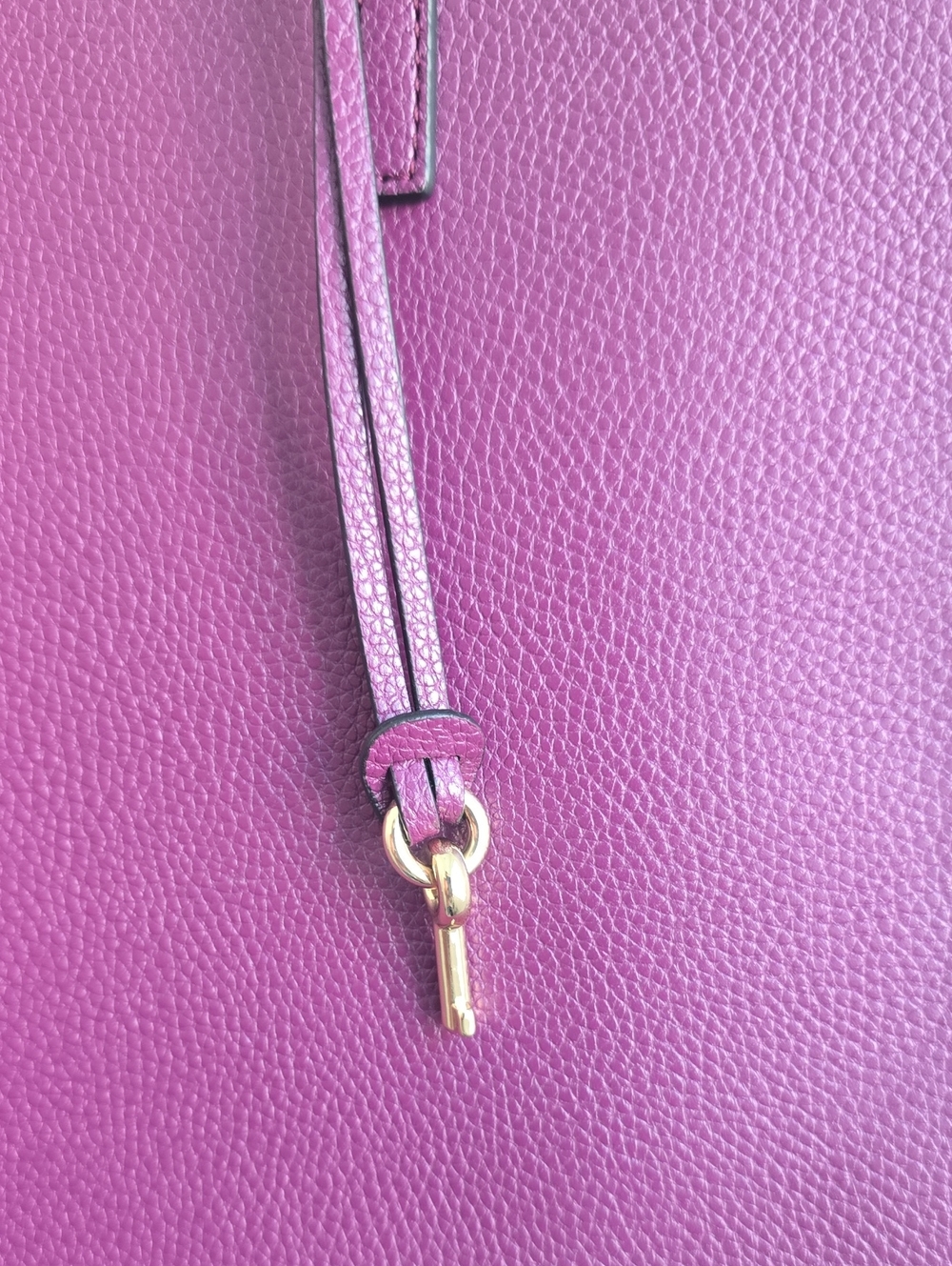 Marc Jacobs Plum Leather Tote with Gold Padlock Accent - Picture 9 of 9